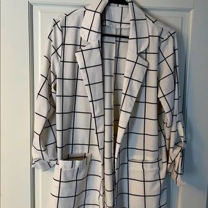 Light Weight White and Black Blazer
